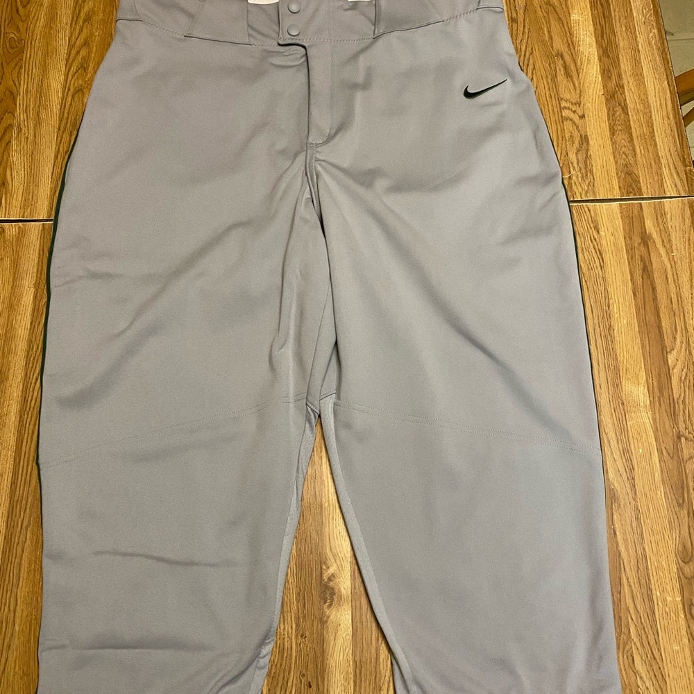Nike Men’s Gray/Green Vapor Baseball Pants BQ9021-59 Size XL New with Tags